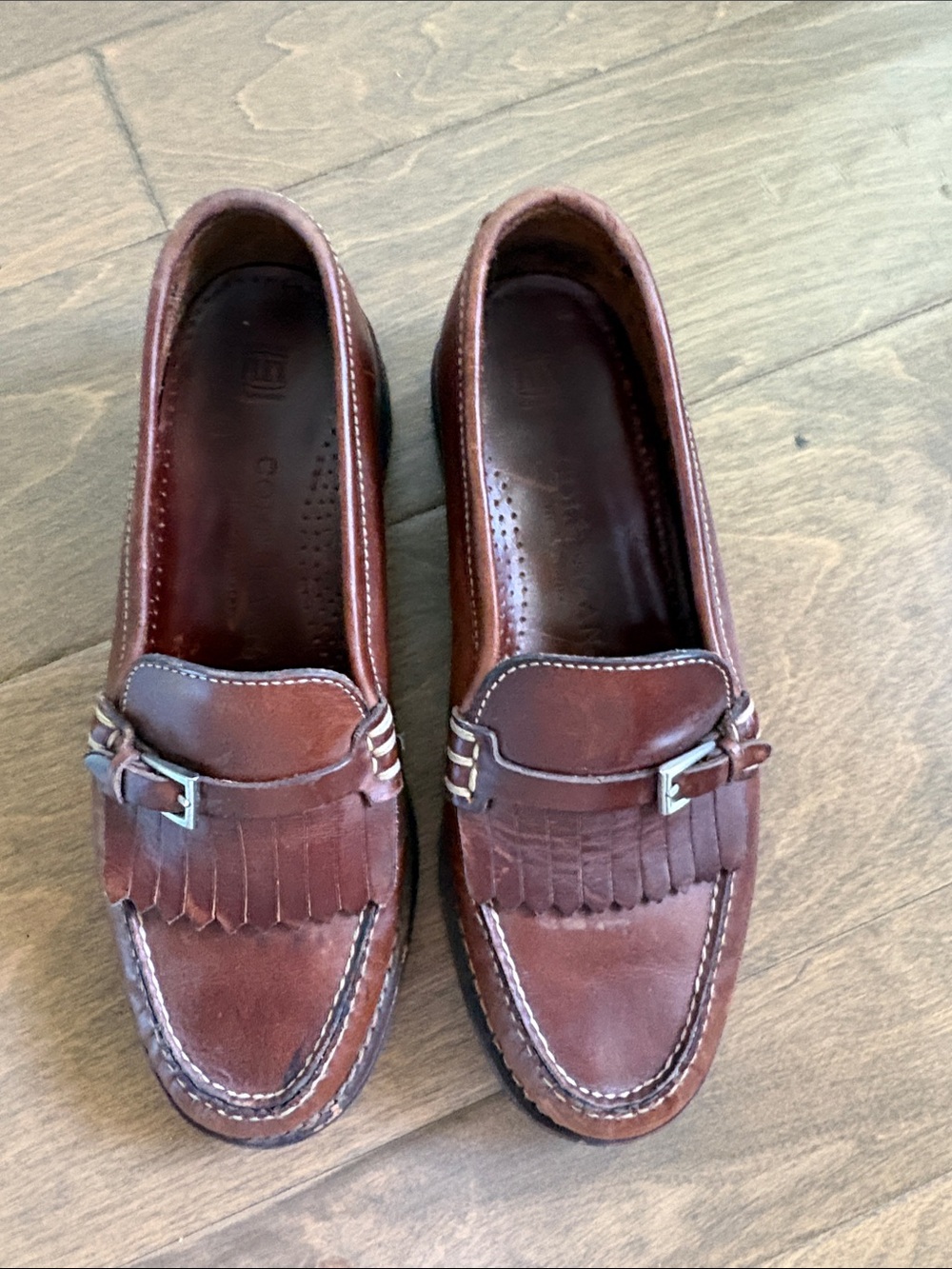 Women’s Cole Haan Brown Leather Kiltie Loafers Classic Preppy Size 8